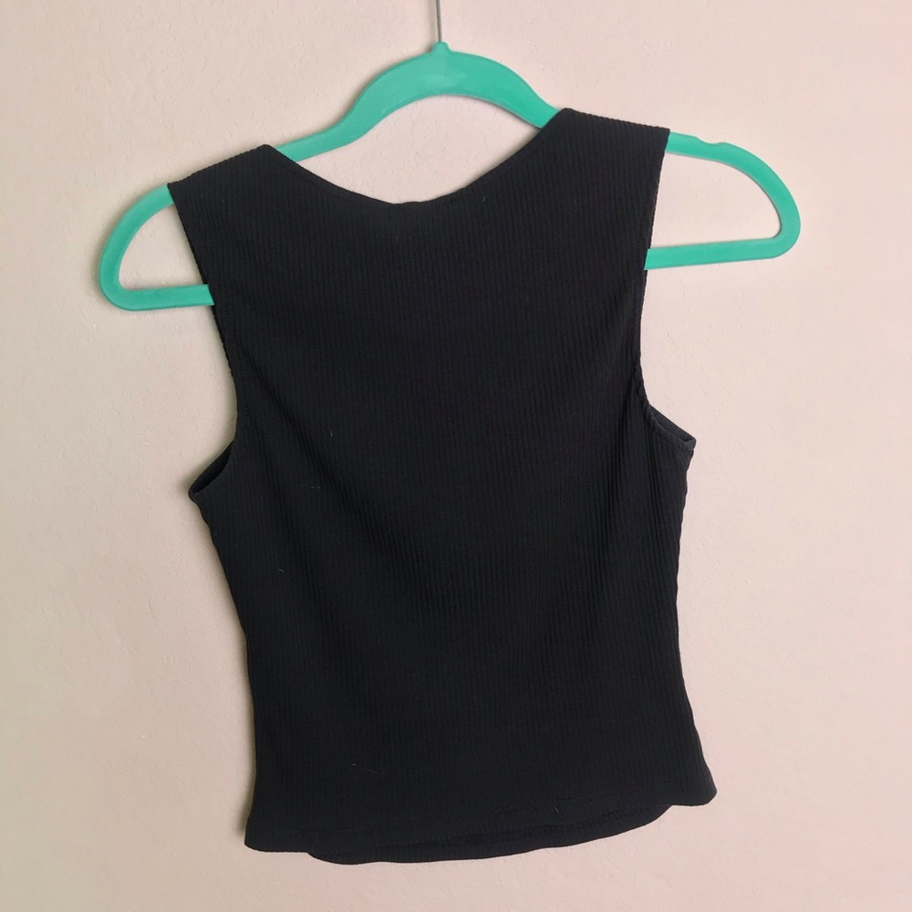 Revolve Superdown | Ribbed Black Tank Top S - Picture 4 of 4